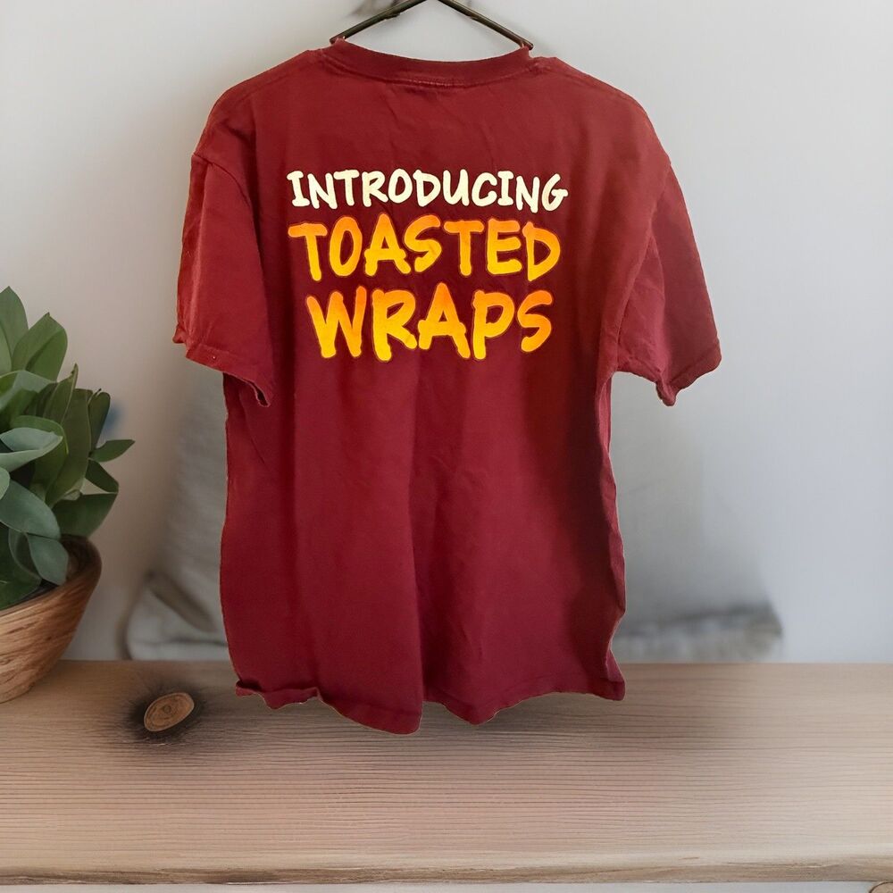 Wawa Introducing Toasted Wraps on Back Maroon Logo Front No Tag Preowned